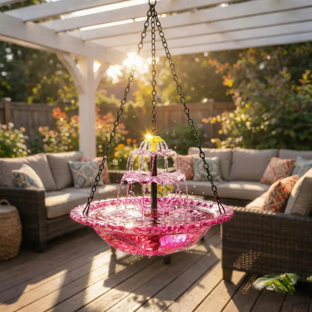✨Special Offer Today Only!  Solar Cascade Hanging Bird Bath Fountain Norvantar