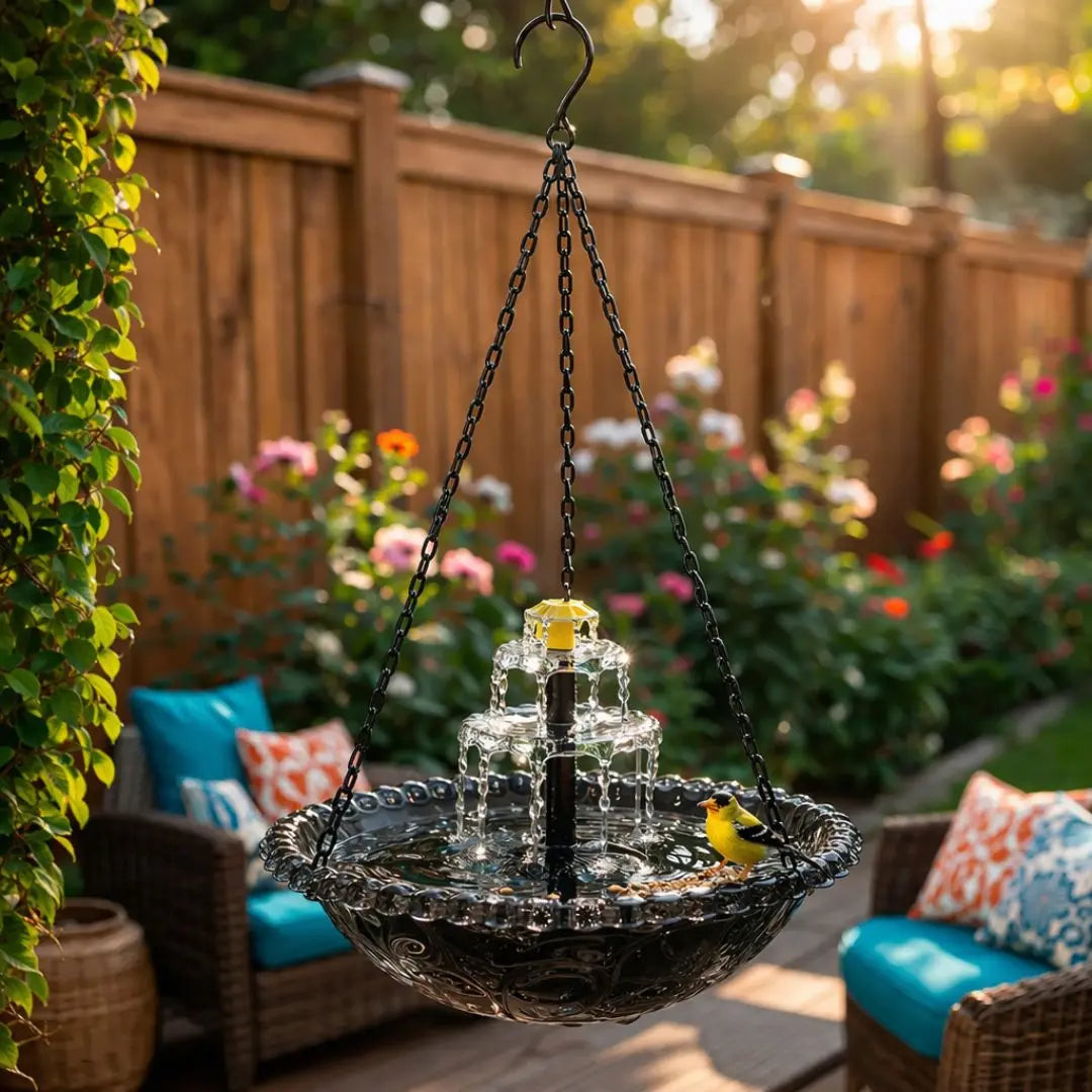 ✨Special Offer Today Only!  Solar Cascade Hanging Bird Bath Fountain Norvantar
