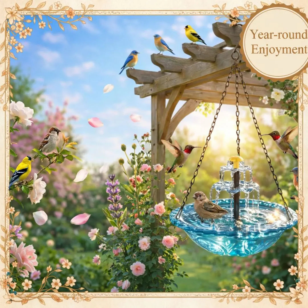 ✨Special Offer Today Only!  Solar Cascade Hanging Bird Bath Fountain Norvantar