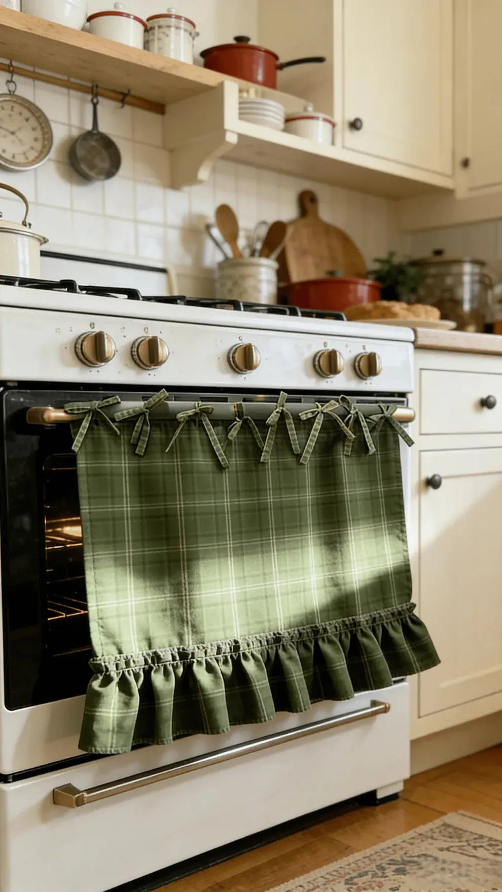 🧺 Handmade Oven Skirts | Farmhouse Kitchen Décor🔒 Heat-Resistant | 🎀 Effortless Install | ✨ Hide Clutter & Elevate Style Norvantar