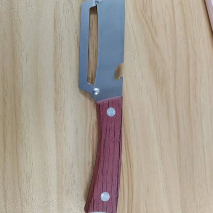 Wooden-Handled Stainless Steel Sharp Peeler with Built-In Bottle Opener for Fruits & Vegetables Norvantar