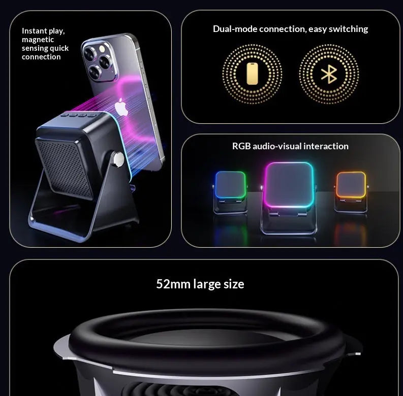 5-in-1 Induction Bluetooth Speaker Stand with RGB Ambient Light Norvantar