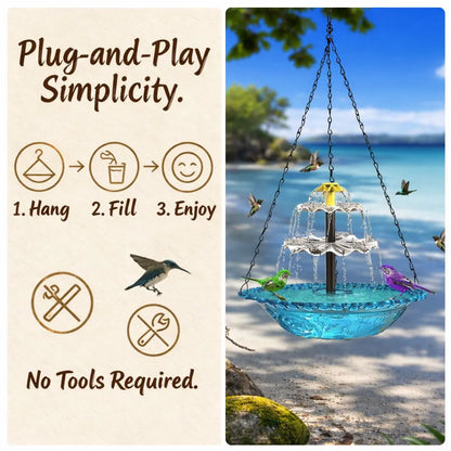 ✨Special Offer Today Only!  Solar Cascade Hanging Bird Bath Fountain Norvantar