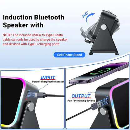 5-in-1 Induction Bluetooth Speaker Stand with RGB Ambient Light Norvantar