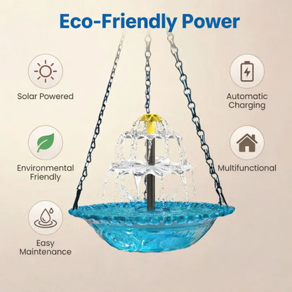 ✨Special Offer Today Only!  Solar Cascade Hanging Bird Bath Fountain Norvantar