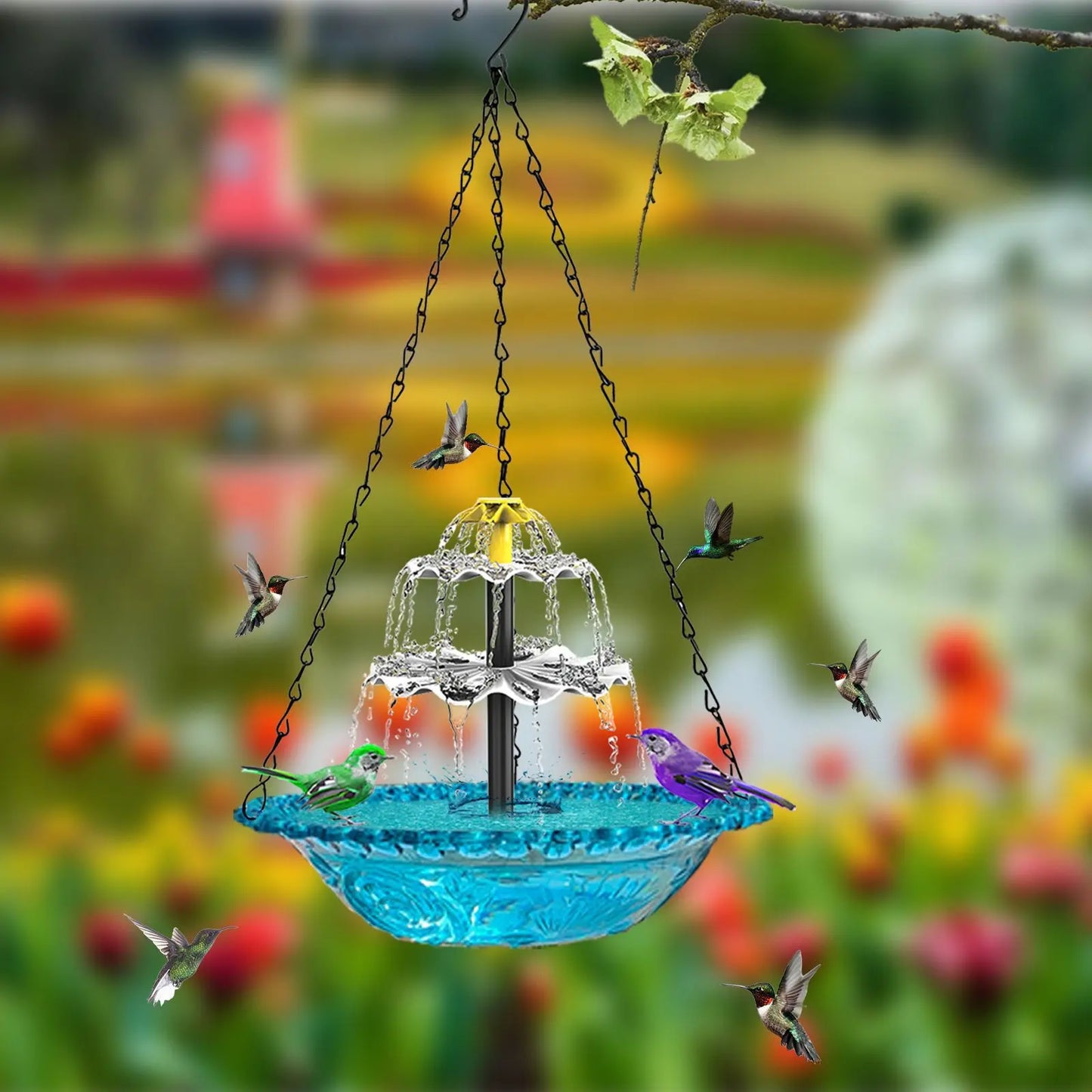 ✨Special Offer Today Only!  Solar Cascade Hanging Bird Bath Fountain Norvantar