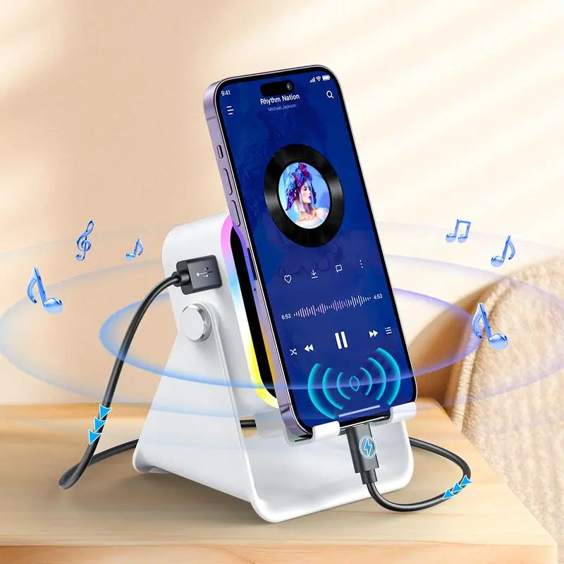 5-in-1 Induction Bluetooth Speaker Stand with RGB Ambient Light Norvantar