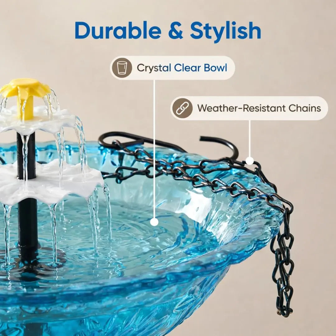✨Special Offer Today Only!  Solar Cascade Hanging Bird Bath Fountain Norvantar