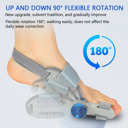 Bunion Corrector Unisex Big Toe Orthopedic Toe Straightener Anti-slip Heel Strap for Left & Right Feet Rotatable Toe Separator Norvantar