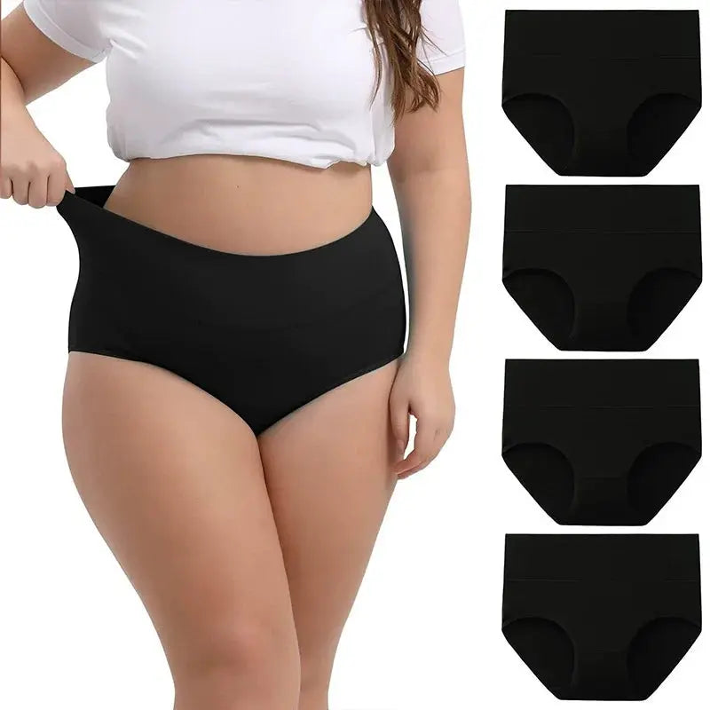 Full-Figured High-Waisted Comfort Underwear 4-Pack Norvantar