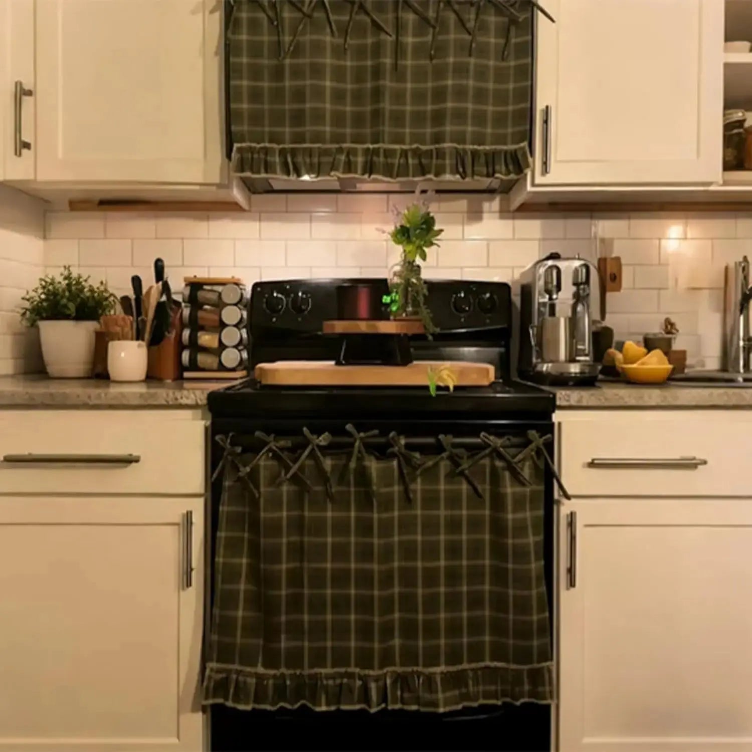 🧺 Handmade Oven Skirts | Farmhouse Kitchen Décor🔒 Heat-Resistant | 🎀 Effortless Install | ✨ Hide Clutter & Elevate Style Norvantar