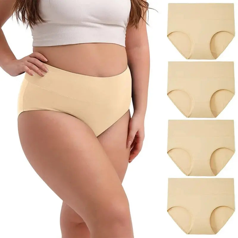 Full-Figured High-Waisted Comfort Underwear 4-Pack Norvantar