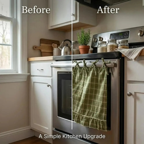🧺 Handmade Oven Skirts | Farmhouse Kitchen Décor🔒 Heat-Resistant | 🎀 Effortless Install | ✨ Hide Clutter & Elevate Style Norvantar