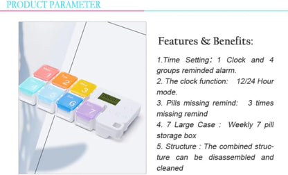7-Day Pill Organizer with Alarm Reminder