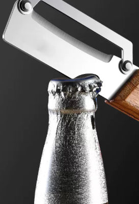 Wooden-Handled Stainless Steel Sharp Peeler with Built-In Bottle Opener for Fruits & Vegetables - Norvantar