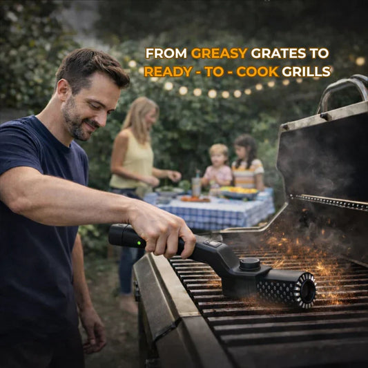 🔥60% OFF NOW! 🍖Cordless Electric BBQ Brush Cleaner – 🔋Rechargeable Grill Cleaner (FREE 2 Brush Heads & Gloves) Norvantar