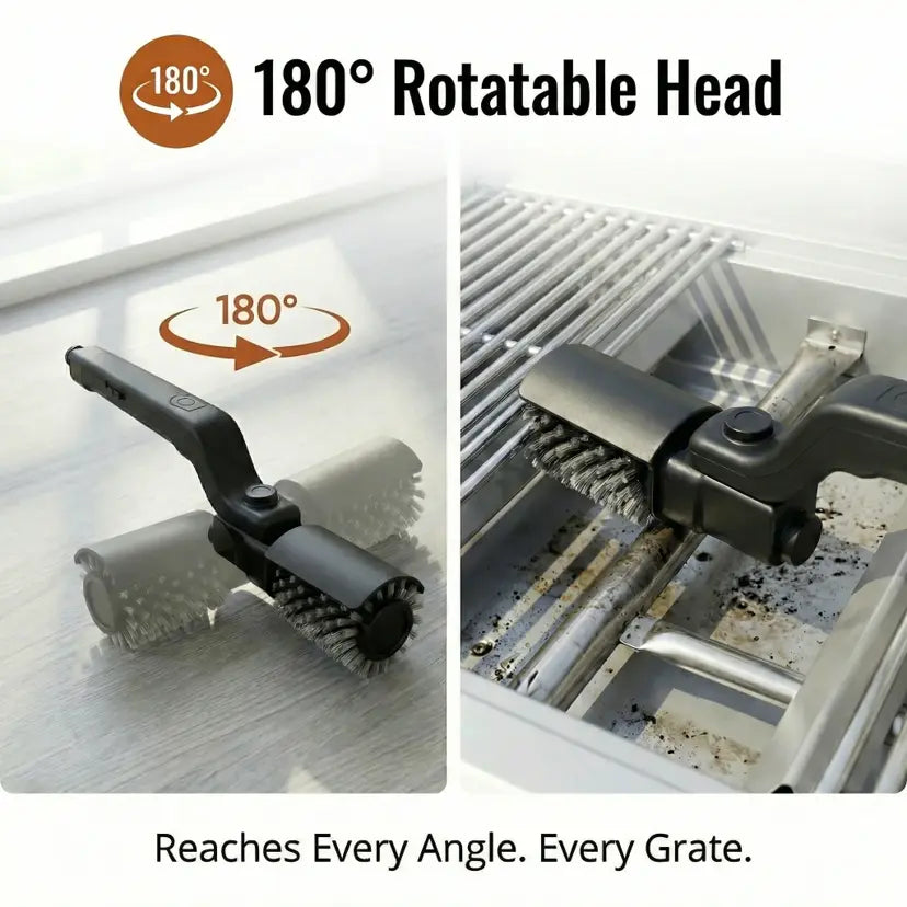 🔥60% OFF NOW! 🍖Cordless Electric BBQ Brush Cleaner – 🔋Rechargeable Grill Cleaner (FREE 2 Brush Heads & Gloves) Norvantar