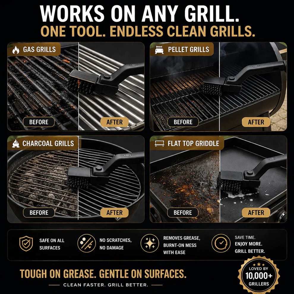 🔥60% OFF NOW! 🍖Cordless Electric BBQ Brush Cleaner – 🔋Rechargeable Grill Cleaner (FREE 2 Brush Heads & Gloves) Norvantar