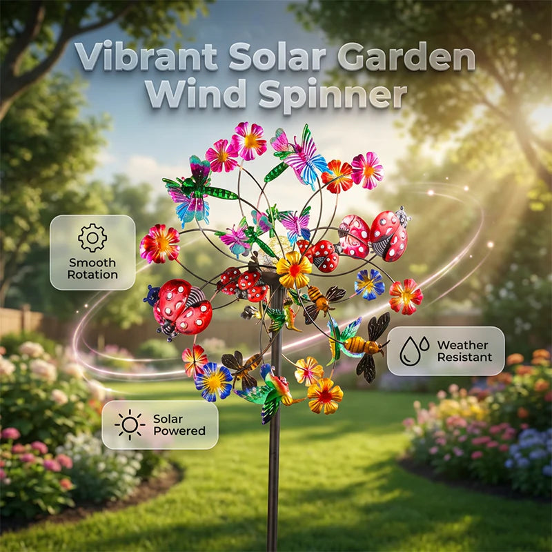 🌸 Spring Sale 40% OFF 💨 🎡 Solar-Powered Wind Spinner for Garden Norvantar